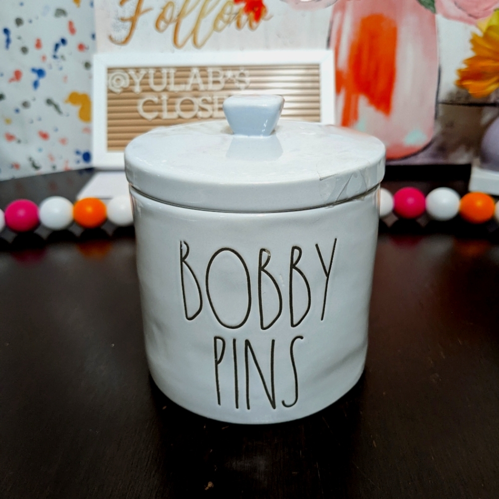 Rae Dunn Large BOBBY PINS Canister